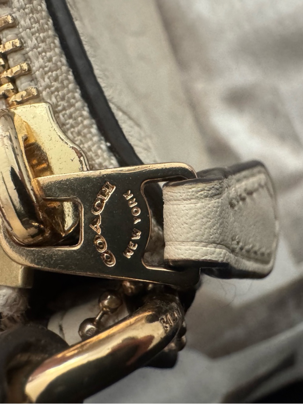 Coach Cream Signature Mini Wristlet with Gold Hardware - Picture 7 of 9